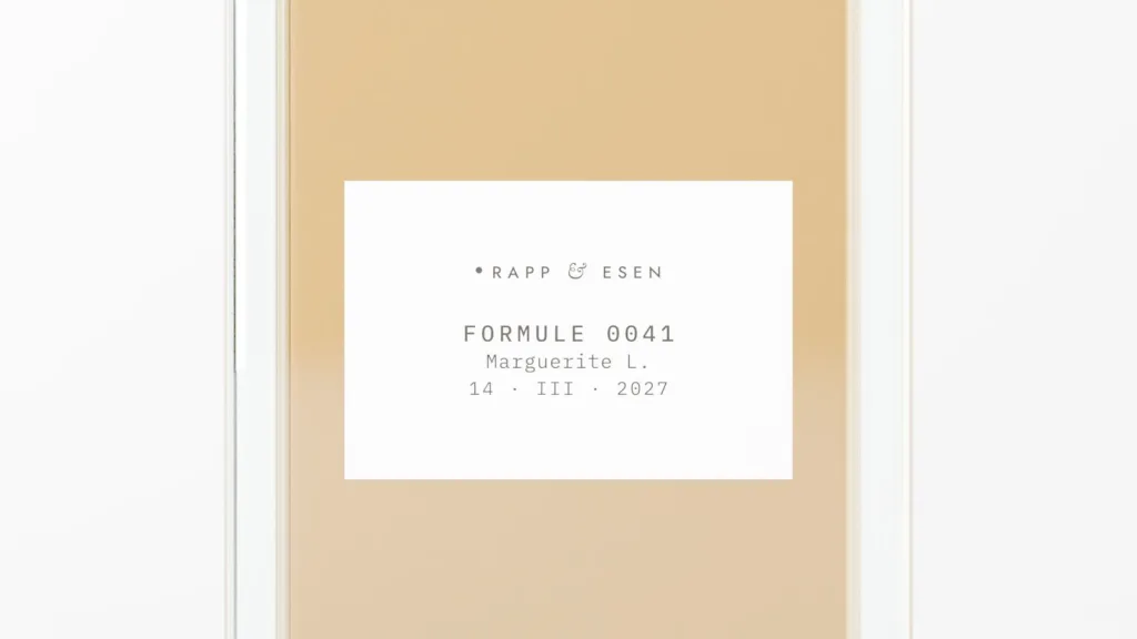 A formula card: a number, a date and a name