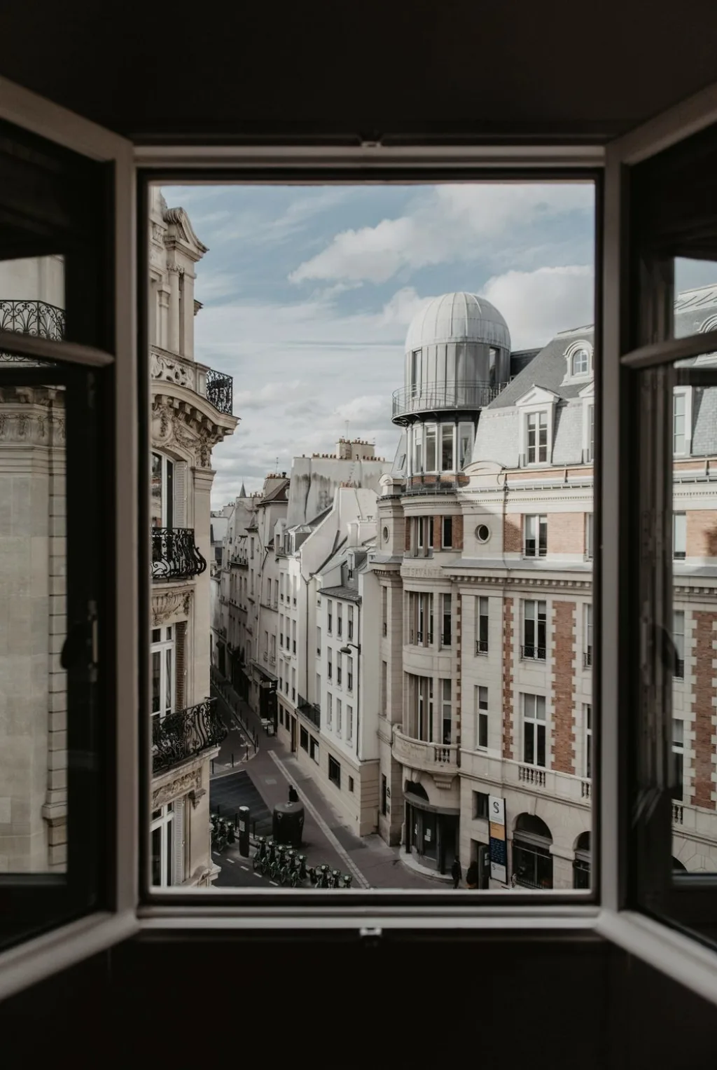Light falling through a tall Parisian window